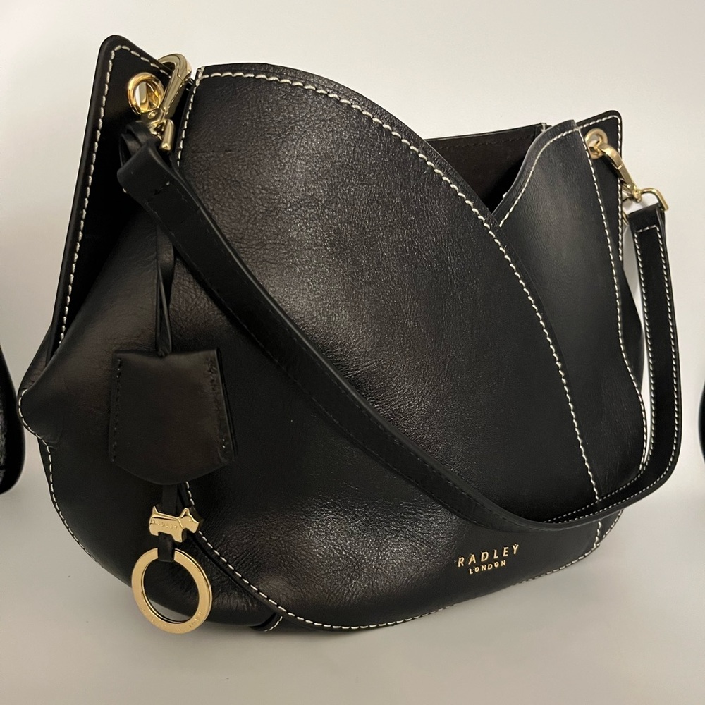 RADLEY LONDON Black Leather Tulip Hobo Bag!!!